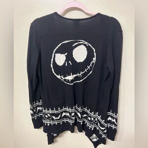 Nightmare Before Christmas Jack Face Girls Open Cardigan Size S Disney Hot Topic